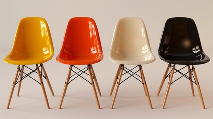 Retro plastic chairs.