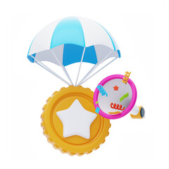 Poster - 3D Successful Airdrop Campaigns. 3D Icon