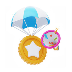 Poster - 3D Successful Airdrop Campaigns. 3D Icon