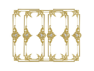Wall Mural - decorative golden vintage frames, golden baroque frame on transparent background.