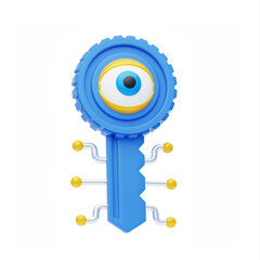 Poster - 3D Public Keys Facilitate Networking. 3D Icon