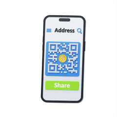 Aufkleber - 3D Wallet Address Displays Barcode scanning. 3D Icon
