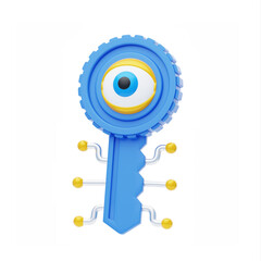 Poster - 3D Public Keys Facilitate Networking. 3D Icon
