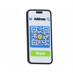 Aufkleber - 3D Wallet Address Displays Barcode scanning. 3D Icon
