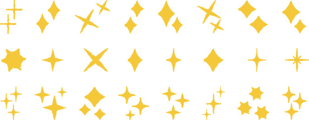 Wall Mural - Stars set icons.Shine icons. Christmas vector symbols isolated.Sparkle star icons.	drawn shining star. doodle.