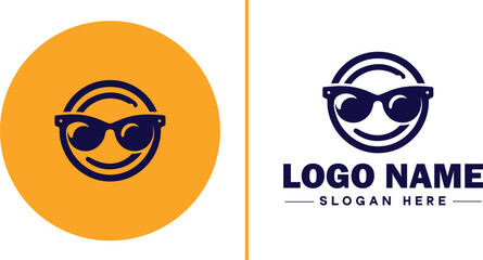 Wall Mural - Eyewear brand icon Spectacle brand Eyeglass label Eyeglass maker flat logo sign symbol editable vector