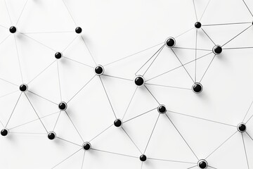 Wall Mural - Abstract technology network  black dots and lines on white background symbolizing connectivity