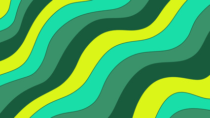 Wall Mural - Green wave pattern background. Vector illustration background