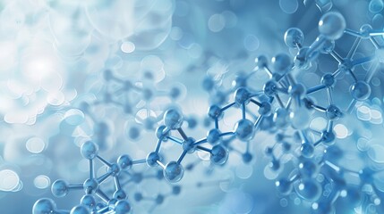 Poster - Abstract molecular structure representing scientific and technological advances in research and development.