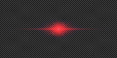Poster - Red horizontal light effect of lens flares