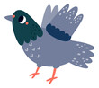 © VectorBum - Decorative pigeon drawing. Cute bird kid print