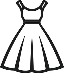 Vector image of simple doodle dress, clipart, icon, clothes, fashion