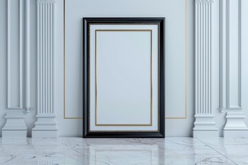 Wall Mural - Empty advertise blank advertise frame sits against a relaxing style background