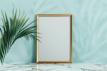 Wall Mural - Empty advertise blank advertise frame sits against a relaxing style background