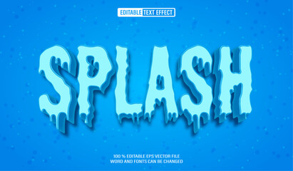 Poster - Editable 3d text style effect - Splash water  text effect Template