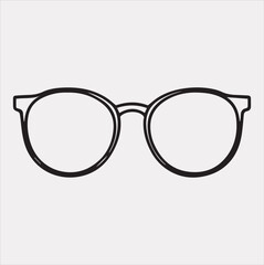 Eyeglasses icon silhouette vector on a white background