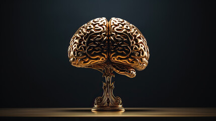 generated illustration luminous brain intertwined with a digital tree,