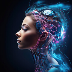 generated illustration the concept of artificial intelligence in the modern digital world