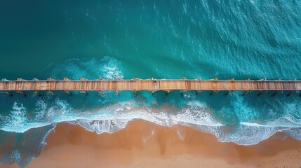 Wall Mural - Tranquil Oceanside Boardwalk at Sunset