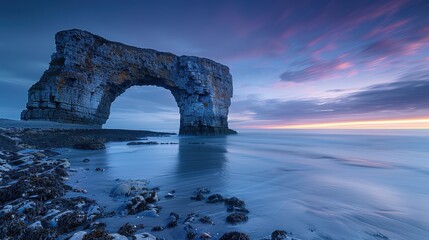 Wall Mural - Magnificent Arch Overlooking a Tranquil Ocean Sunset