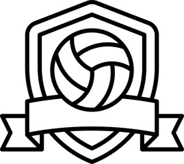 Wall Mural - Volley emblem icon