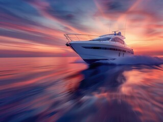 Poster - White Boat on Water