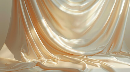 Poster - 3D soft fabric draping with gentle shadows, product 3D background