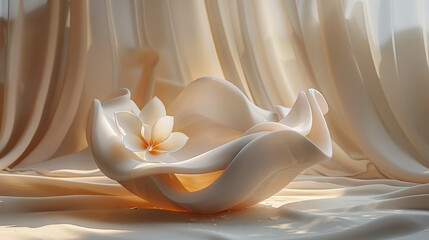 Poster - 3D organic forms with soft lighting,artistic and unique