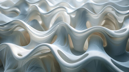 Poster - 3D organic forms with soft lighting