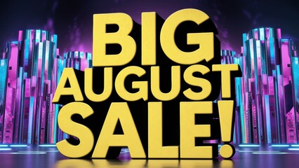 Poster - A large sign that says big august sale on it, AI