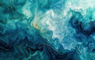 A stunning abstract painting with swirling blue and green hues, reminiscent of ocean waves. Perfect for backgrounds, wallpapers, and artistic projects.