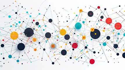 Modern abstract design of a business ecosystem with interconnected elements.