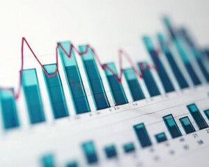Poster - Bar graph showcasing a significant spike in stock prices against a clean white background.