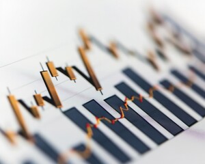 Poster - Bar graph showcasing a significant spike in stock prices against a clean white background.