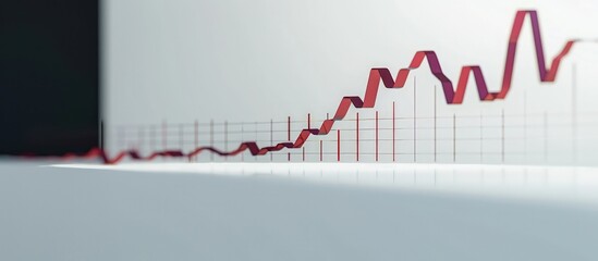 Poster - Bar graph showing a dramatic rise in stock values against a pristine white surface, indicating strong market performance.