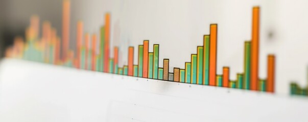 Poster - Bar graph with a dramatic rise in stock prices on a clean white background, highlighting significant market growth.