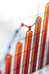 Poster - Bar graph with a sharp increase in stock values against a clean white background, highlighting significant market growth.