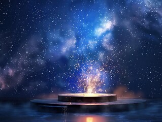 Wall Mural - Cosmic Platform with Sparkly Effect