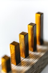 Poster - Bar graph with a sharp increase in stock values against a clean white background, highlighting significant market growth.