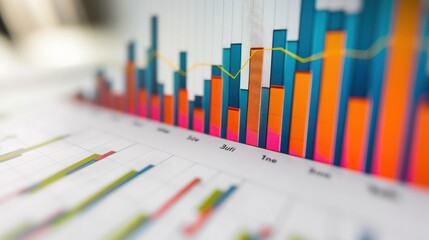 Poster - Bar graph with a sharp increase in stock values on a clean white background, reflecting strong market performance.