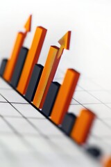 Poster - Bar graph with a sharp increase in stock values against a clean white background, highlighting significant market growth.