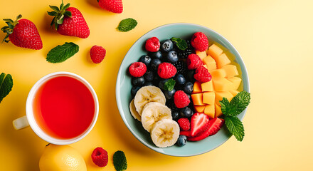 Assiette avec fruits frais