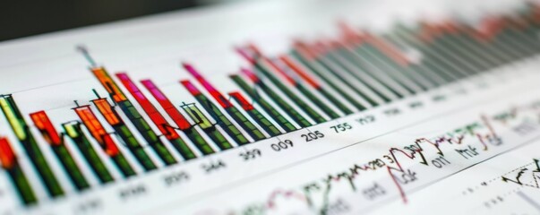 Poster - Bar graph with a steep rise in stock prices on a clean white background, indicating strong market performance.