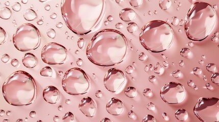 Poster - A pink background with many small water droplets scattered throughout