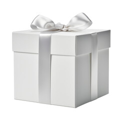 Wall Mural - white gift box isolated on transparent background cutout