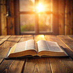 Canvas Print - open bible on a table