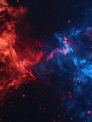 Poster - Close-up of red and blue backgrounds