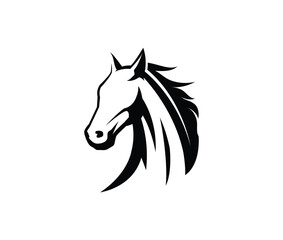 Wall Mural - Abstract Black Horse Head Logo Symbol Vector Design Illustration