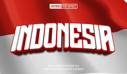Poster - Editable 3d text style effect - Indonesia Independence Day text effect Template