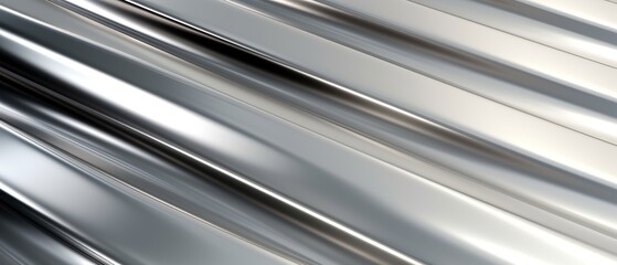 Wall Mural - Silver stripes forming a modern abstract background, ideal for technology, speed and luxury concepts